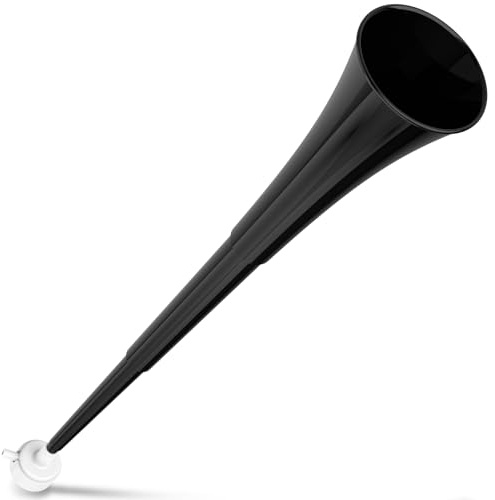 Collapsible Stadium 24 Inch Vuvuzela Plastic Trumpet Horn Blow Horn Noisemakers Loud Sound Soccer Horns Cheer for Boating & Sporting Events (Black)
