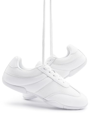 Stelle Cheer Shoes Women White Cheerleading Shoes for Girls Competition Sneakers Sports Tennis Training Breathable Lightweight（White,7MW）