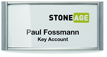Durable Namensschild Classic mit Magnet, 34 x 74 mm, 10 Stück, silber, 854223