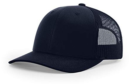 Richardson Unisex 112 Trucker Adjustable Snapback Baseball Cap, Solid Navy, One Size Fits Most