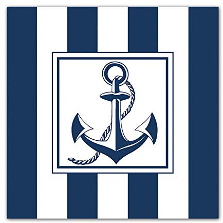 Servett Anchor Blue – Maritim ankare blå-vit, 20 servetter per förpackning
