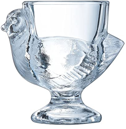 BHL Glass Hen Egg Cup Clear, Set of 3