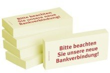 BIZSTIX® Business Haftnotizen Bitte beachten Sie unsere neue Bankverbindung! (5 Stk.)