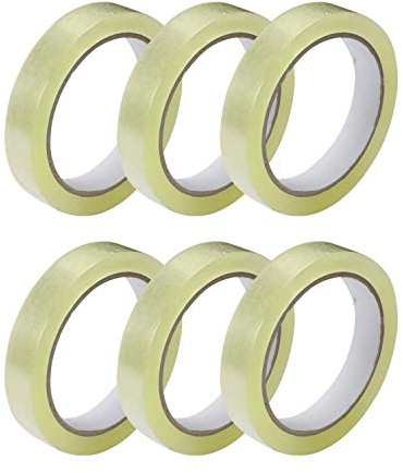 GTSE - Klebeband Transparent - 24 mm x 66 m pro Rolle - Klebeband zum Verpacken von Geschenken, für zuhause, die Schule und das Büro - 6 große Rollen