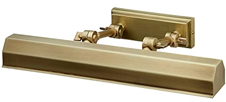 Licht-Erlebnisse Bilderleuchte in Messing antik verstellbarer Schirm 40cm lang Jugendstil Metall Wandlampe Bilderlampe