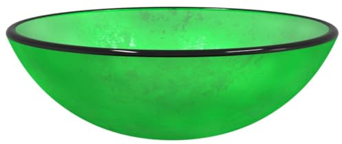 vidaXL Waschbecken, Becken für Badezimmer Waschraum Nasszelle, Aufsatzwaschbecken über der Theke, Waschschale Waschtisch, Hartglas Grün
