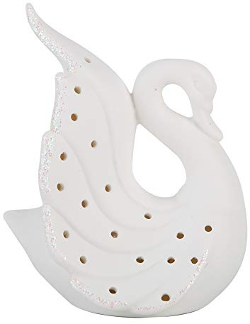 Svanen Dekorationslampa Svanen Dekorationslampa Keramik Härlig Delikat Led Swan Light Keramik Dekorationslampa För Sovrummet Bokhylla Med Batteri(B) (Modell XS30103-1)