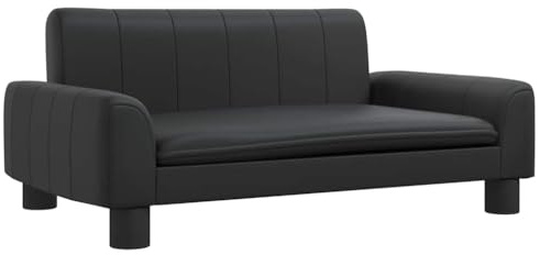 vidaXL Cama para Perros de Cuero sintético Negra 70x45x30 cm, sofá para Perros, Cama para Cachorros, Asiento para Perros, sofá para Mascota