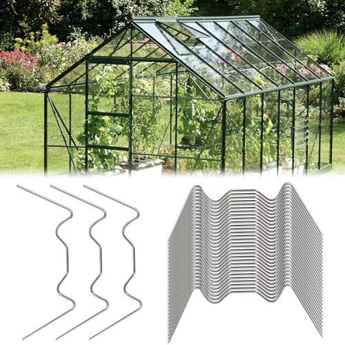 100 Stück Gewächshaus Klammern Edelstahl Gewächshausklemmern, Sturmfeste Rostfreie Edelstahl Gewächshausclips, W- Klemmer Zur Befestigung Von Hohlkammerplatten Gewächshaus Platten