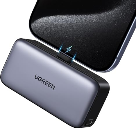 UGREEN Power Bank - 5.000 mAh - Connettore USB-C - Con supporto - Nero