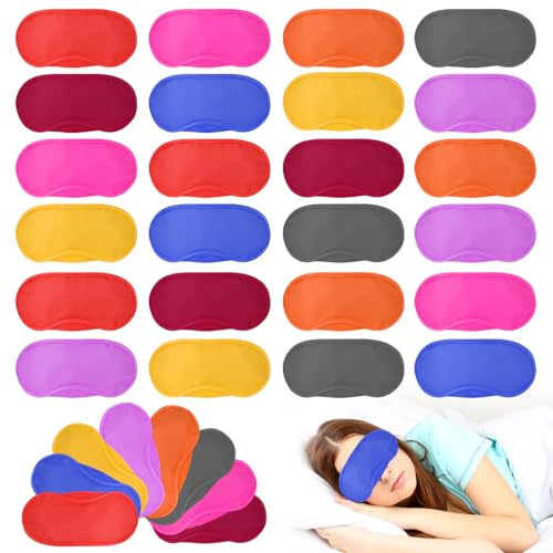 40 Pezzi Coprimaschere per Occhi per Dormire, Maschere per Occhi per Dormire per Uomini Donne, Confezione Singola Copri Occhio per Occhi Benda per Dormire per Viaggi, Aereo, Hotel, Feste - 8 Colore