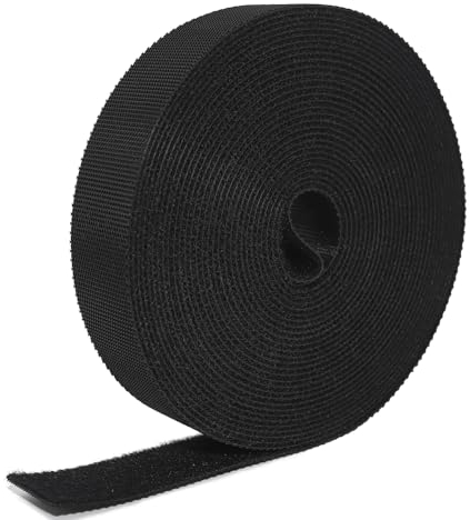 5M×20MM Attache Cable Reutilisables Nylon,Bande Scratch Serre Cable Noir Sangle Velo,Rouleau Scratch Pour Rangement Cable,Attache Cable Serre-câbles Electriques Pour à La Maison et Au Bureau