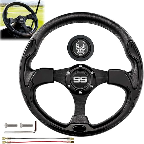 WUKO HUNT Golf Cart Steering Wheel - With Horn Button (Racing style)