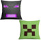 Creeper Kissen Grün Dekokissen Kuschelkissen Zombie Kissen Creative Mode Kissen, Pixel Game Kissen Pixel Friends 2 Doppelseitiger Kissen - 45 x 45 cm Kinderkissen