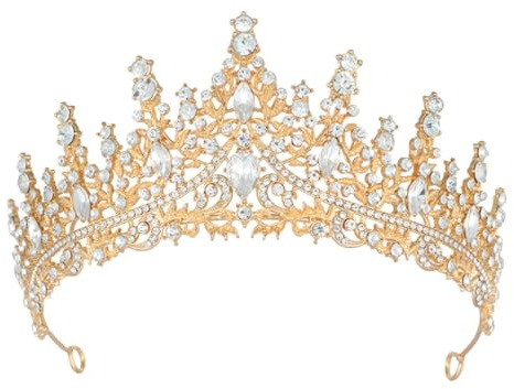 Diadème Femme Tiara Cristal Couronne Strass Couronne Princesse Fille Bandeau Adult Mariage Cheveux Accessoires Cadeau pour Concours Parties Festival fête Halloween Cosplay