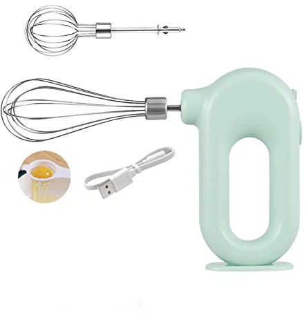 Tyenaza Electric Egg Beater, Cordless Hand Mixer Electric Mini USB Charing 1500mAh Egg Beater 4 Speed ​​Justerable, för hemkök (Tyenazovd-11)