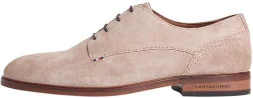 Tommy Hilfiger Hilfiger Suede Dress Shoe FM0FM05776 Chaussures Derby pour Homme, Beige (Coastal Taupe), 42