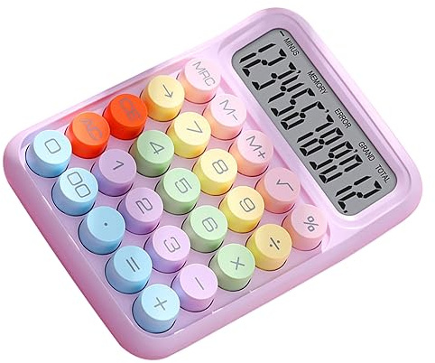SHUAIGUO Calcolatore Tastiera Meccanico Colorato, Desktop Elettronico con Tastiera Numerica e Funzioni Scientifiche, Digitazione Personalizzata e Stabile per Casa, Scuola, Ufficio (Viola)