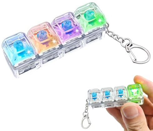 TaimeiMao Mini Tastiera Antistress Trasparente, Pulsante Tastiera Antistress Giocattolo, Fidget Clicker, Decompressione Decorazione, Alleviare lo Stress Passare il Tempo