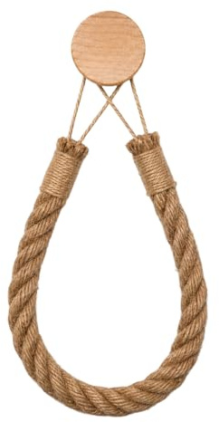 Rustic Rope Toilet Roll Holder Self Adhesive Wall Mount for Bathroom Decor