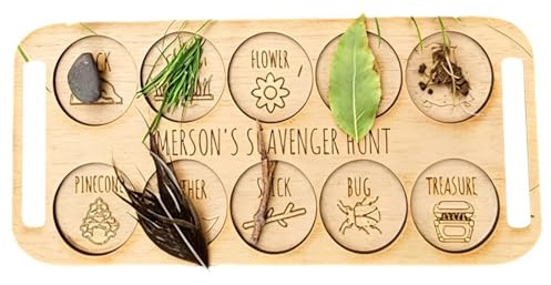 Générique Natur Treasure Hunting Trä Explorer Board | Naturutforskning för utflykter till parken i skogen och under vandring camping i trädgården på gräsmattan eller annars