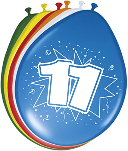 Folat 08211 - Zahlenballons/Ballon mit Zahl 11-12 / 30 cm - 8 STK.