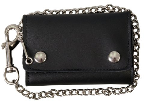 Hot Leathers (WLB2007 Black, 4 Extra Wide Wallet with Lobster Claw Clip