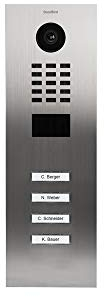DoorBird D2104V IP Video Türstation für 4 Wohn-/Gewerbeeinheiten | Video-Türsprechanlage mit 4 Ruftasten, RFID, HD-Video, Bewegungssensor, in Edelstahl V2A