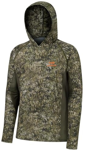 BASSDASH Men's UPF 50+ Lightweight Hunting Camo Hoodie Quick Dry Performance Long Sleeve Fishing Shirt with Hood FS30M