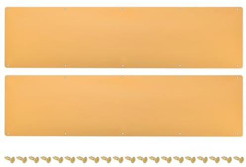 sourcing map 2 placas de puerta de aluminio de 20,3 x 76,2 cm de grosor, para puerta delantera exterior o puerta trasera, color dorado