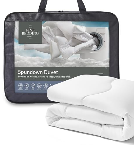 The Fine Bedding Company Spundown 9 + 4.5 Tog Double Duvet – Four Seasons Duvet with Recycled Eco Smartfil®, Hypoallergenic and Washable, Hotel Quality Quilt – Double Bed Size
