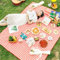 TFSZE Picknickdecke,300 x 200cm Faltbare Streifen Wasserdicht,Tragbare Extra Große Stranddecke,Campingdecke Sanddichte Isoliert mit Tragegriff,Perfekt für Picknick/Outdoor/Camping/Beach/Park(Rot)