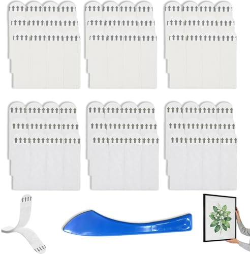 36-Pairs(72 Strips) Picture Hanging Strips Heavy Duty, Hook and Loop Tape Damage Free, Removable Damage Free Self Adhesive Mounting Tape, No Nails Picture Hanging Strips for Christmas Decorations