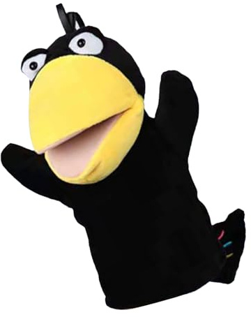 Burattini A Mano - Marionetta Con Corvo, Set Di Burattini Per Bambini Con Bocca Funzionante, Peluche A Forma Di Corvo Per Bambini Per Insegnanti Di Teatro, Educazione Precoce, Scuola Materna, Giochi D