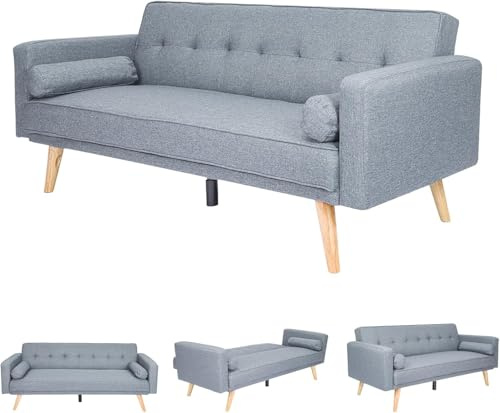 Sofa Beds 3 Seater Sofas with Upholstered Convertible Sofas & Couches Couch Adjustable Angle Sofas (Dark Gray)