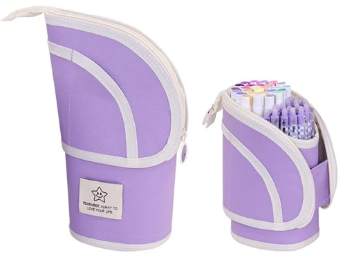 BSITSSS Telescopic Large Pencil Case, 2 Tier Compartments Pencilcase, Multifunctional Pencil Cases, Big Capacity Aesthetic Pencil Pouch, Pencils Case for Students/Children/Adults/Girls/Boys