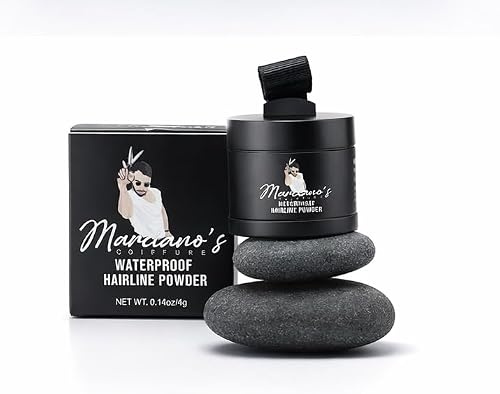 Marciano's Poudre Densifiante pour Cheveux Waterproof, Poudre Racine Hairline avec Miroir Intégré et Éponge Applicateur, Dark