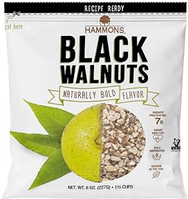 Hammons Black Walnuts - Wild Harvested - Non-GMO, Gluten Free, High Protein, Keto Snack - Recipe Ready Nuts Great for Cooking and Baking - 8oz