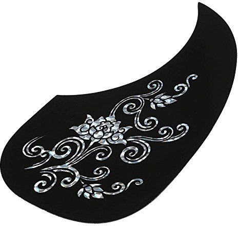 Drfeify Battipenna per Chitarra, 40/41 Pollici 2 Pezzi Pickguard Pick Guard Sticker per Accessorio per Chitarra (Forma a Goccia)(Vite d'Argento)