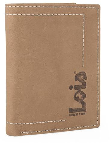 Lois - Cartera de Piel para Hombre - Cartera Hombre Piel con Monedero Exterior y Tarjetero, diseño Slim, Cuero auténtico, Regalo Elegante. Proteccion RFID, Marron