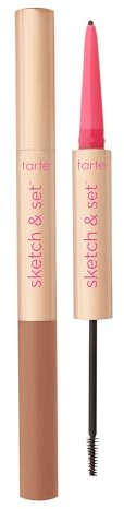 tarte big ego sketch & set brow pencil & tinted gel – 2-in-1 Precision Waterproof Eyebrow Pencil & Gel to Shape, Thicker-looking Brows, Vegan & Cruelty-Free, full size, taupe