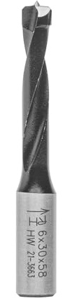 ENT 24026 Tappbit i hårdmetall, skaft (S) 8 mm, diameter (D) 6 mm, NL 30 mm, SL 20 mm, L 58 mm, för Mafell DD40P/DDF40