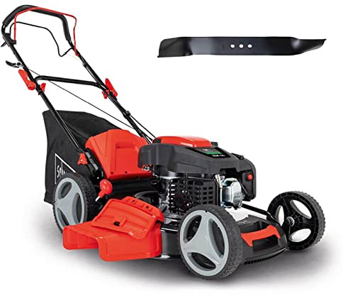 Scheppach Tondeuse Thermique autotractée MS225-53 - Moteur 6 CV / 4,4 KW - Largeur de Coupe 53 cm - Hauteur de Coupe réglable - Panier 65 l - Fonctions Mulching et Nettoyage - 2nde Lame Incluse