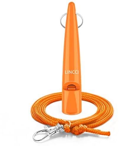 LINCCI Hundepfeife mit Pfeifenband für Hundetraining & Erziehung Profi Trainingspfeife mit Genormte Frequenz Hörbar Hundepfeifen Rückruf Laut & Weitreichend Hunde Pfeife mit Umhängeband Orange