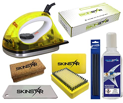 SkinStar Skiwachs Starter Set Natural Wax Bürste Reiniger Belag ausbessern 7pcs