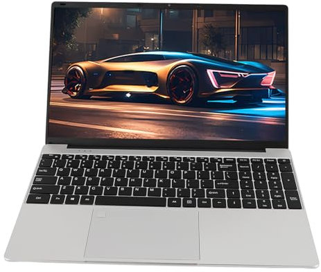 Portable Laptop, 15.6 FHD Display, Built in Stereo Microphones and Speakers, Fingerprint Sensor, 2MP Webcam, 2.4GHz and 5GHz Dual Band (GB Plug 12GB+256GB)