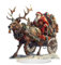 Weihnachtsmann Schlitten Figur - 2D Rentier Set | Tischstück Mit Hirsch, Sammlerstück Für Winter