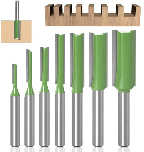7 Teiliges Set Fräser für Oberfräse, Legierung Nutfräser 6mm Schaft, Schaft Nutfräser Holz Oberfräse, Fräser für Oberfräse, Mehrere Größen Fräser set, für Holz Fräser Schneiden Nutfräsen