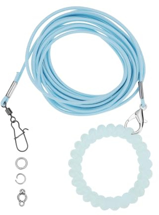 LT Easiyl Imbracatura per uccelli, corda per addestramento volante, 3 m, per pappagalli, piccioni e pappagallini, con anello 4# (blu)