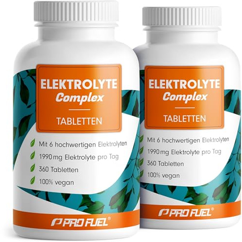Elektrolyte-Tabletten 720x - 1990 mg Elektrolyte pro Tag - mit Magnesium, Calcium, Kalium, Natrium, Chlorid & Phosphor - laborgeprüft mit Zertifikat - 100% vegan - Vorrat für 240 Tage